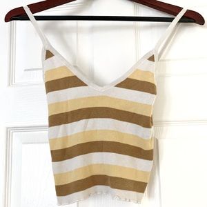 Yellow knit crop top